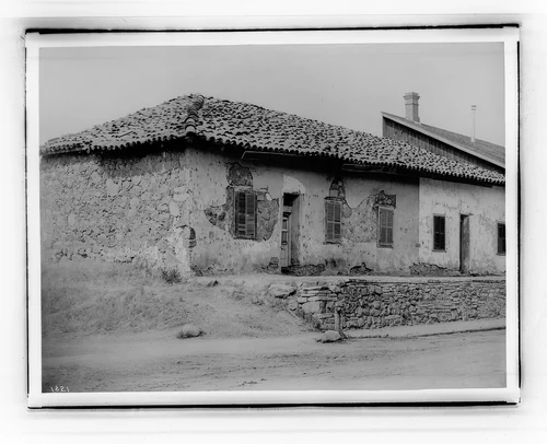 West end of the Mission San Luis Obispo de Tolosa, ca.1900 (CHS-1821)